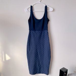 ZARA blue polka dot dress